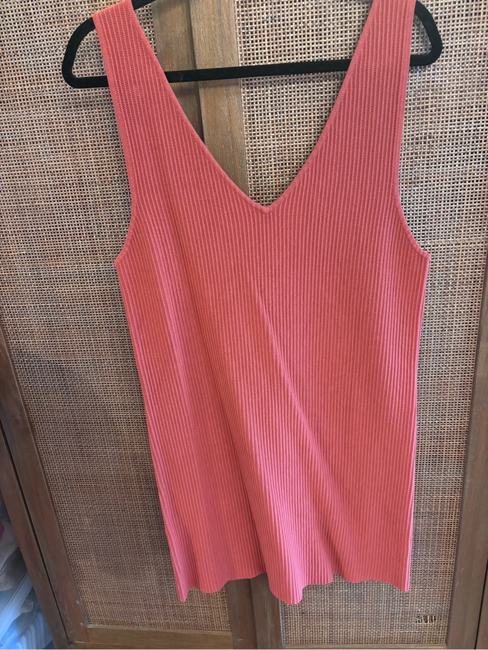 Ribbed Double V-Neck Bodycon Dress